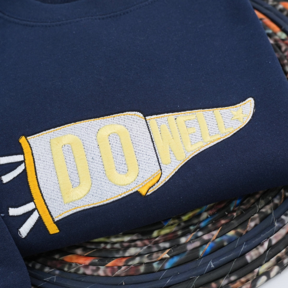 Custom Embroidered Halloween Sweatshirt - Do Well Pennant - Personalized Halloween Gift