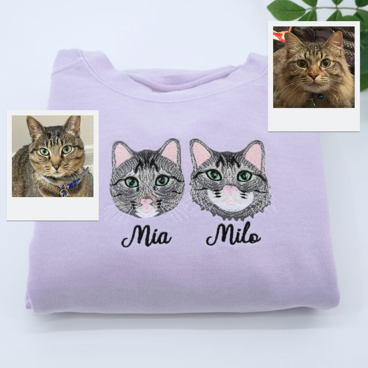 Custom Embroidered Holiday Pet Portrait Hoodie - Personalized Family Christmas Sweatshirt - Pet Love