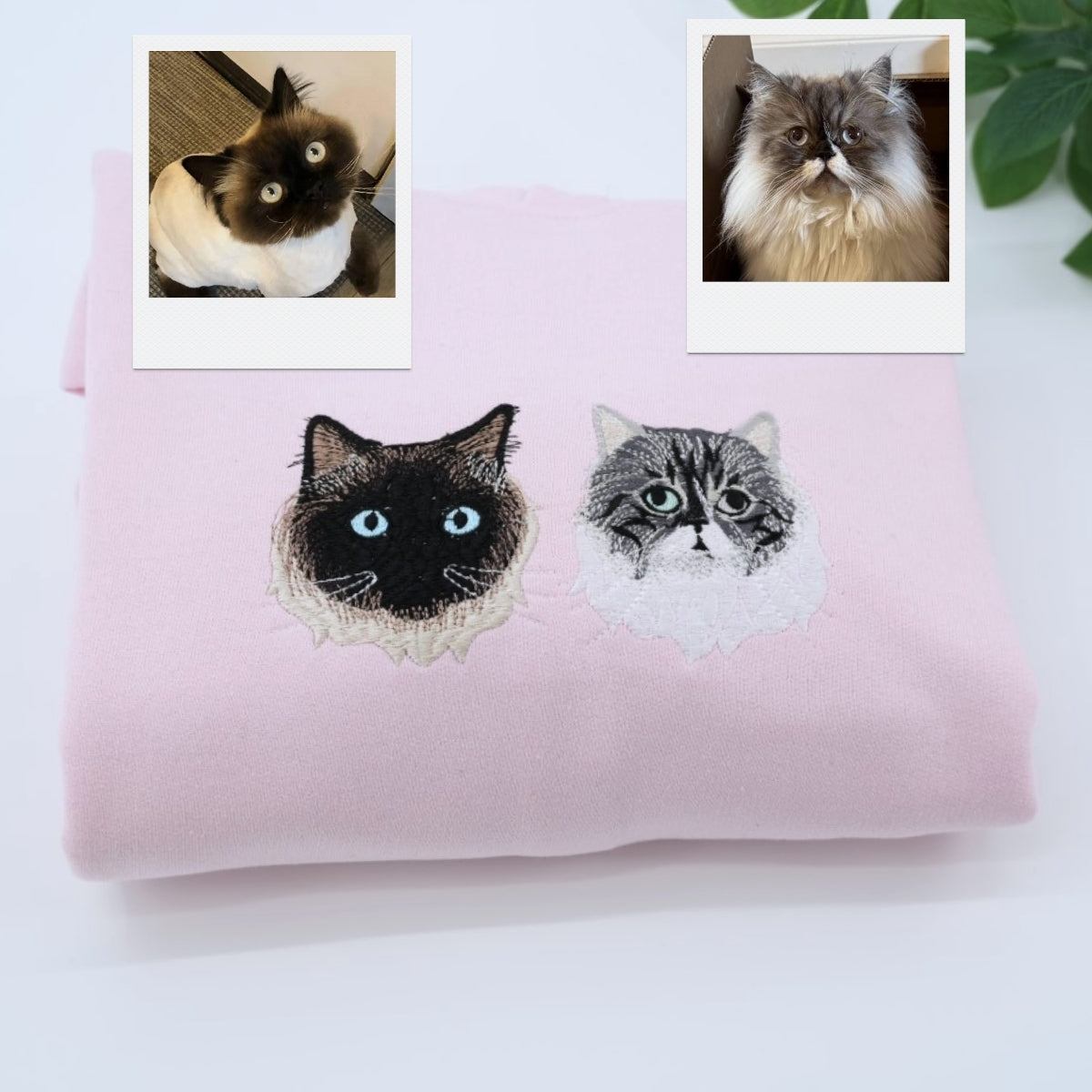 Custom Embroidered Holiday Pet Portrait Hoodie - Personalized Family Christmas Sweatshirt - Pet Love