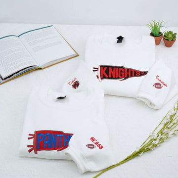 Custom Embroidered School Spirit Hoodie - Personalized Student Sweatshirt - Graduation Gift