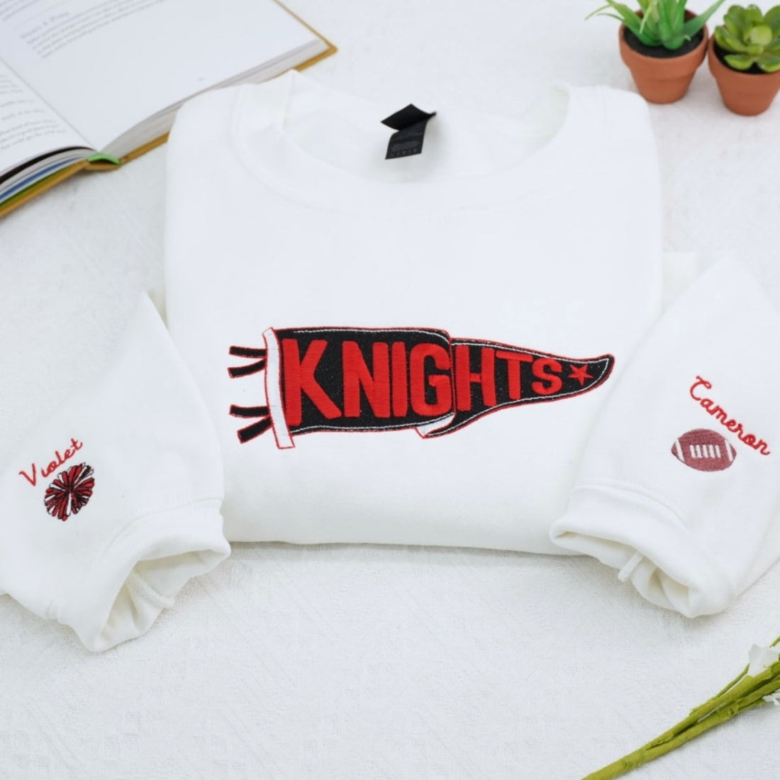 Custom Embroidered School Spirit Hoodie - Personalized Student Sweatshirt - Graduation Gift