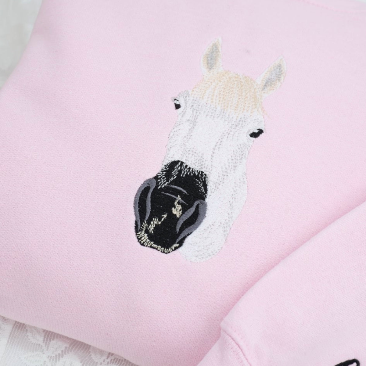 Custom Embroidered Horse Portrait Hoodie - Personalized Equestrian Sweatshirt - Horse Gift