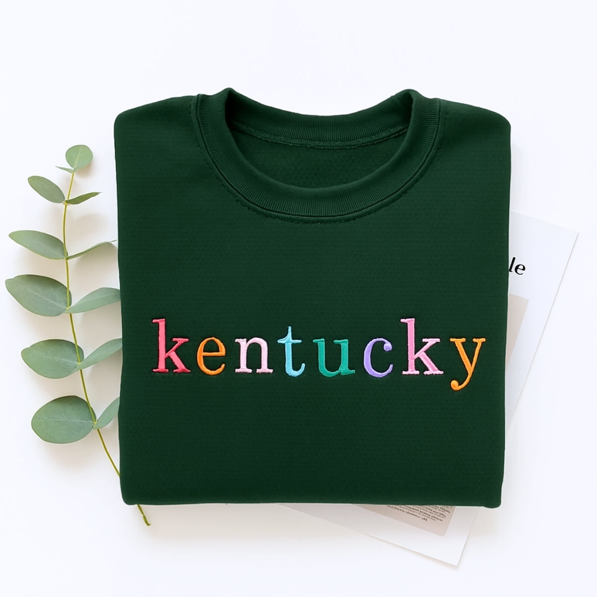 Kentucky State Custom Embroidered Sweatshirt - Colorful Letters - Personalized College Gift