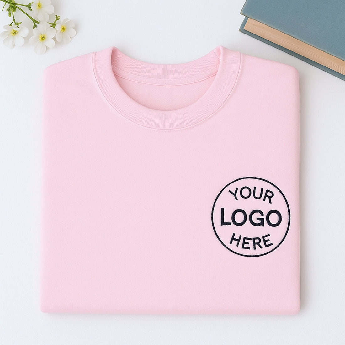 Custom Logo Embroidered Sweatshirt - Business Pullover - Personalized Corporate Apparel Team Gift