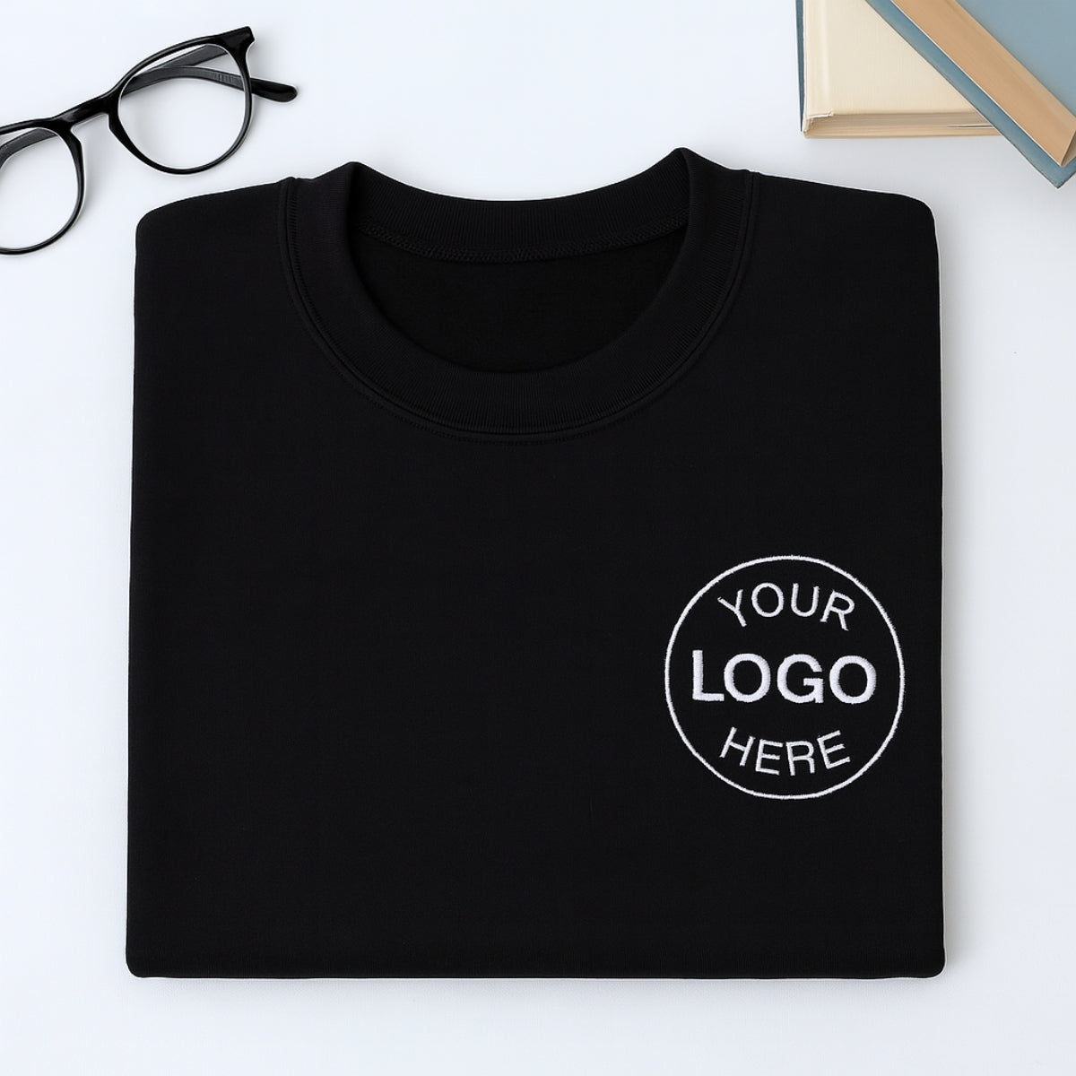 Custom Logo Embroidered Sweatshirt - Business Pullover - Personalized Corporate Apparel Team Gift