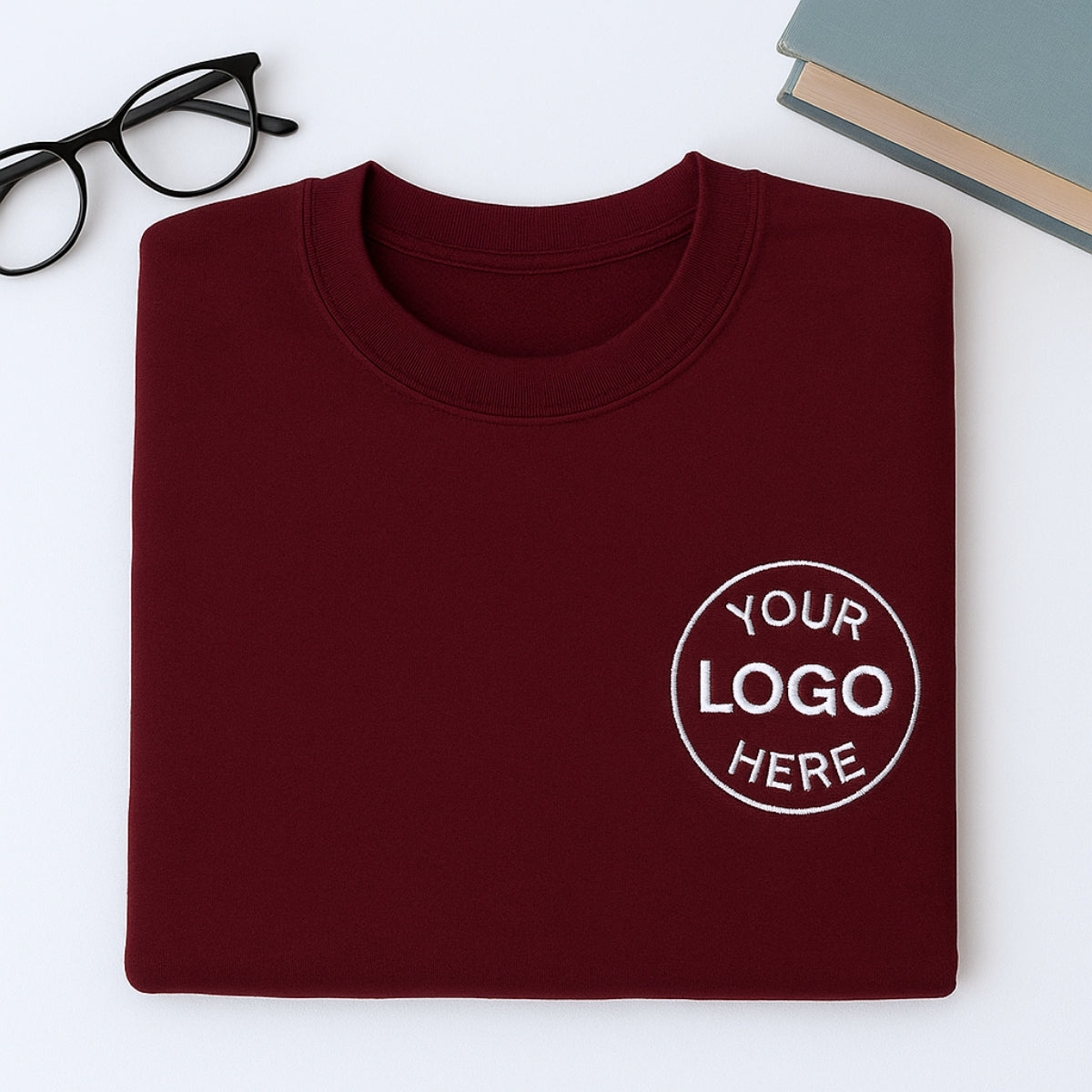 Custom Logo Embroidered Sweatshirt - Business Pullover - Personalized Corporate Apparel Team Gift