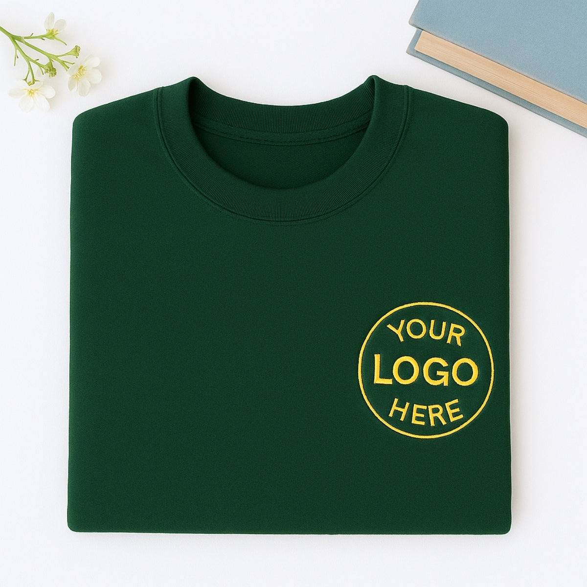Custom Logo Embroidered Sweatshirt - Business Pullover - Personalized Corporate Apparel Team Gift
