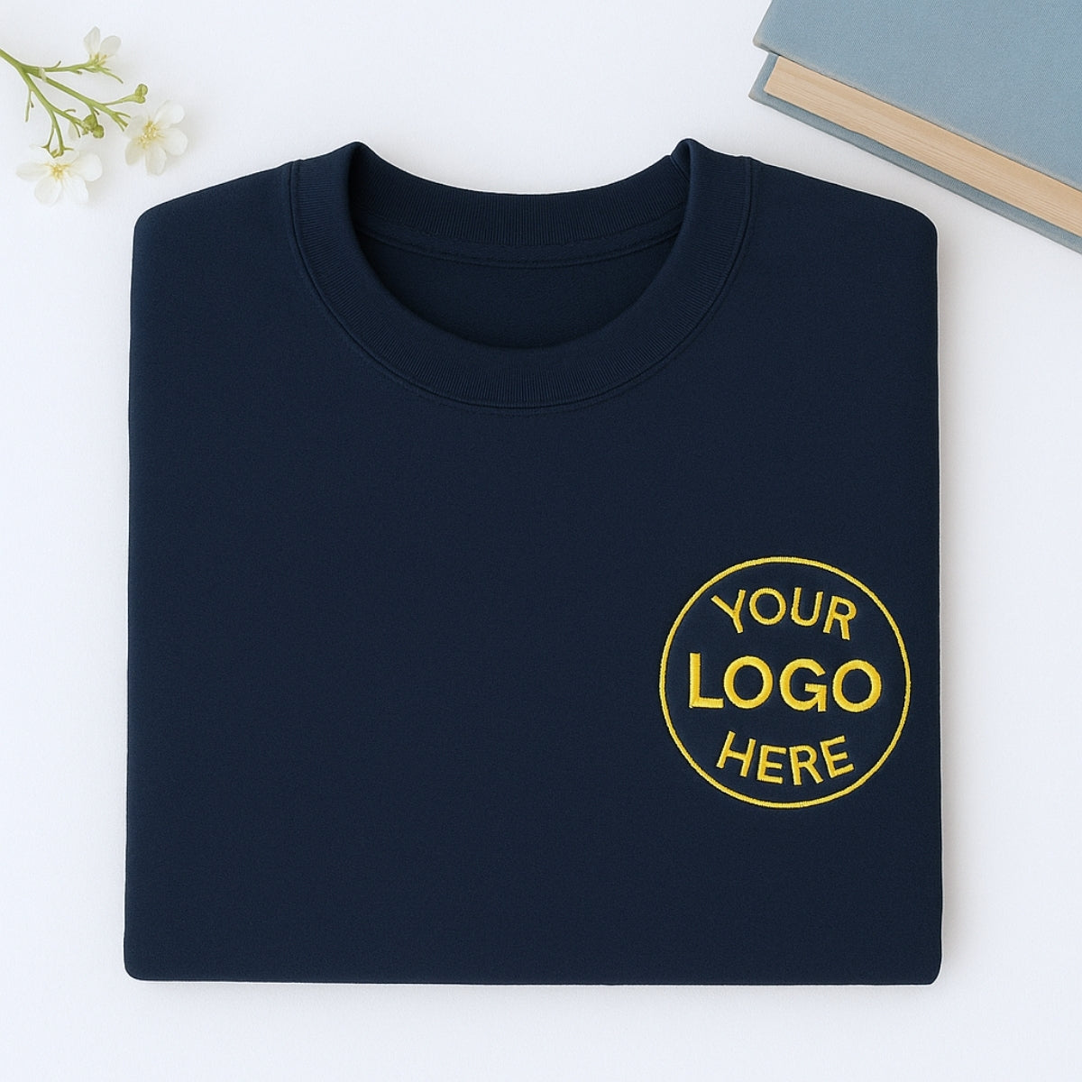 Custom Logo Embroidered Sweatshirt - Business Pullover - Personalized Corporate Apparel Team Gift