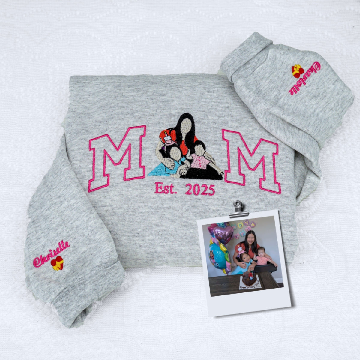 Mom EST Custom Embroidered Sweatshirt - Personalized Motherhood Milestone Hoodie - Perfect Mother's