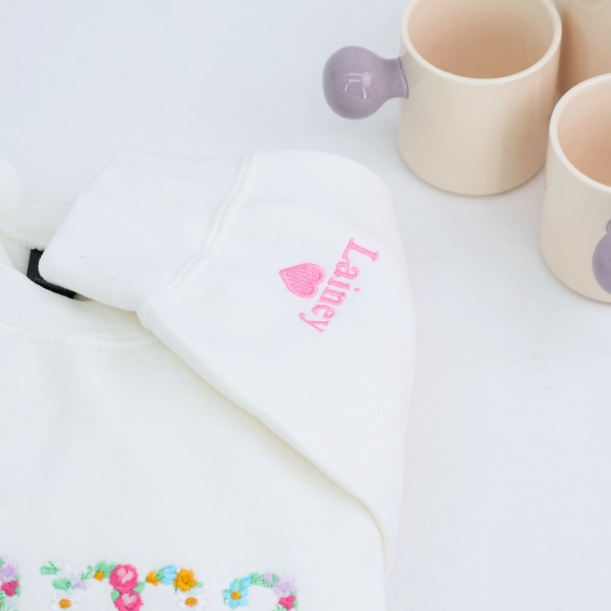 Mama Floral Custom Embroidered Sweatshirt - Mom Flower Letter Design - Personalized Mother's Day Gif