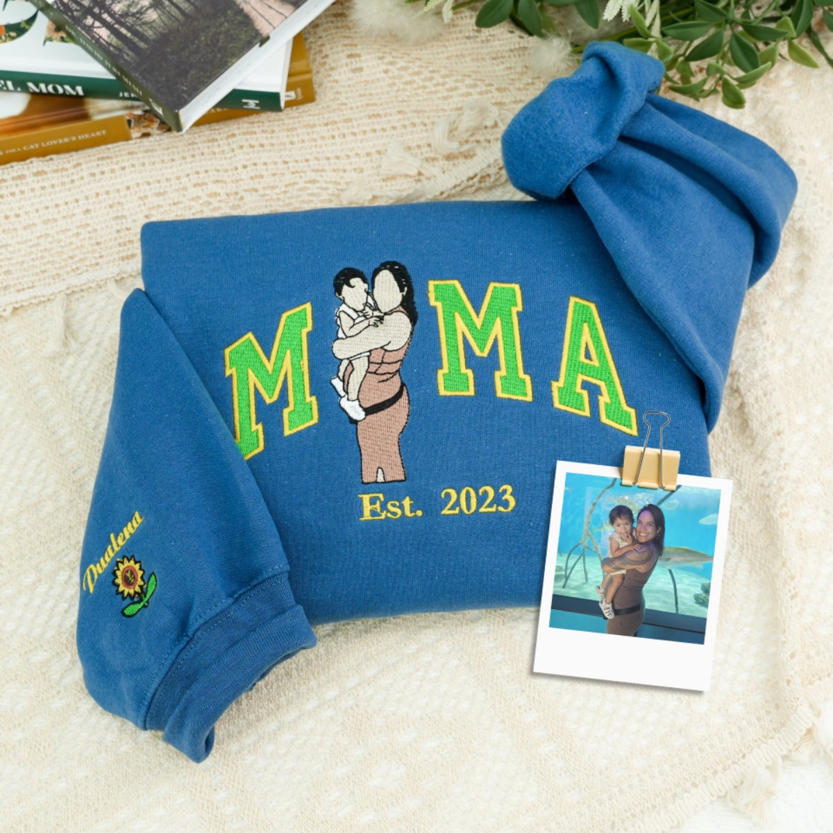 Custom Mama Embroidered Hoodies - Mother Child Sweatshirts - Personalized Mama Gift with Custom Year