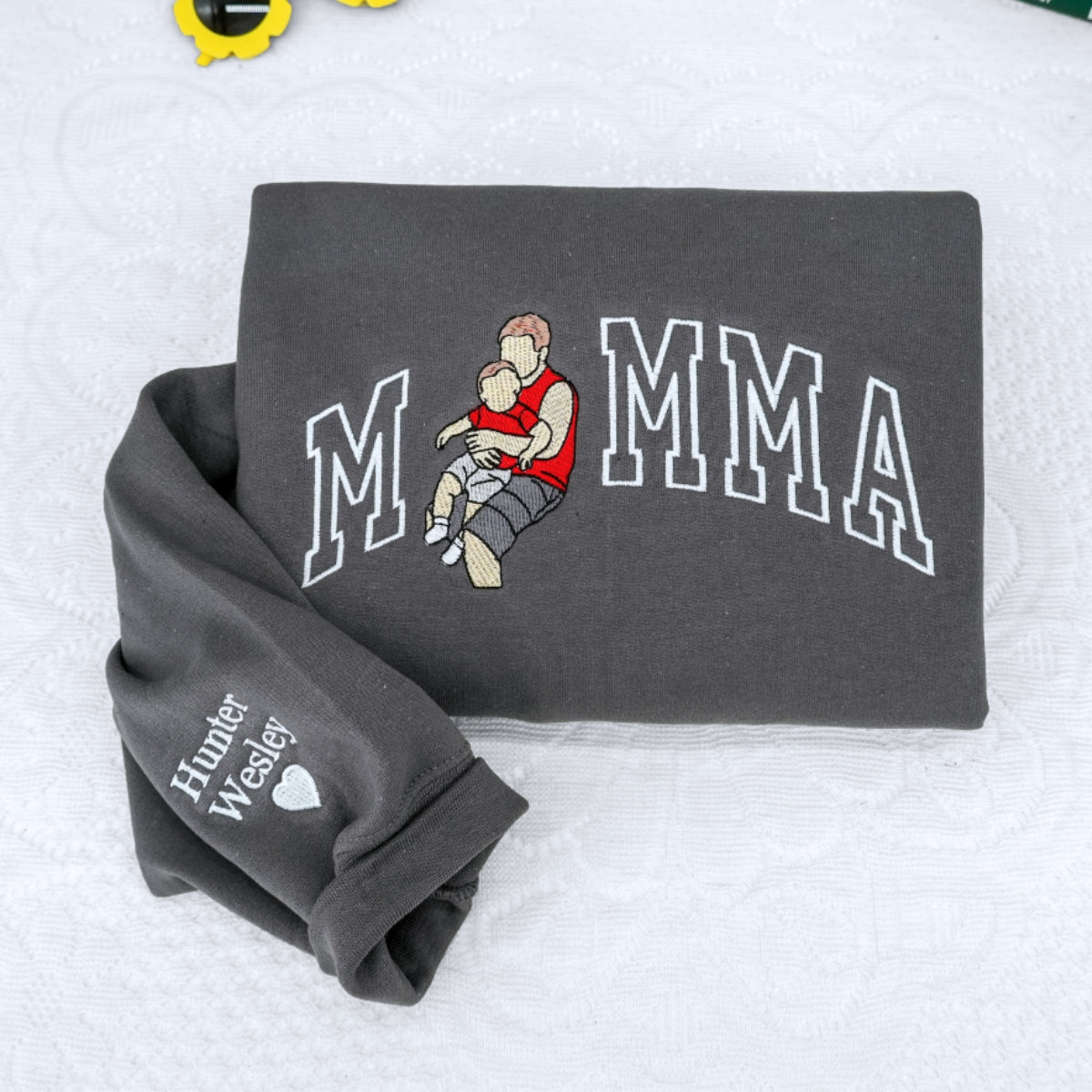 Custom Mama Embroidered Hoodies - Mother Child Sweatshirts - Personalized Mama Gift with Custom Year