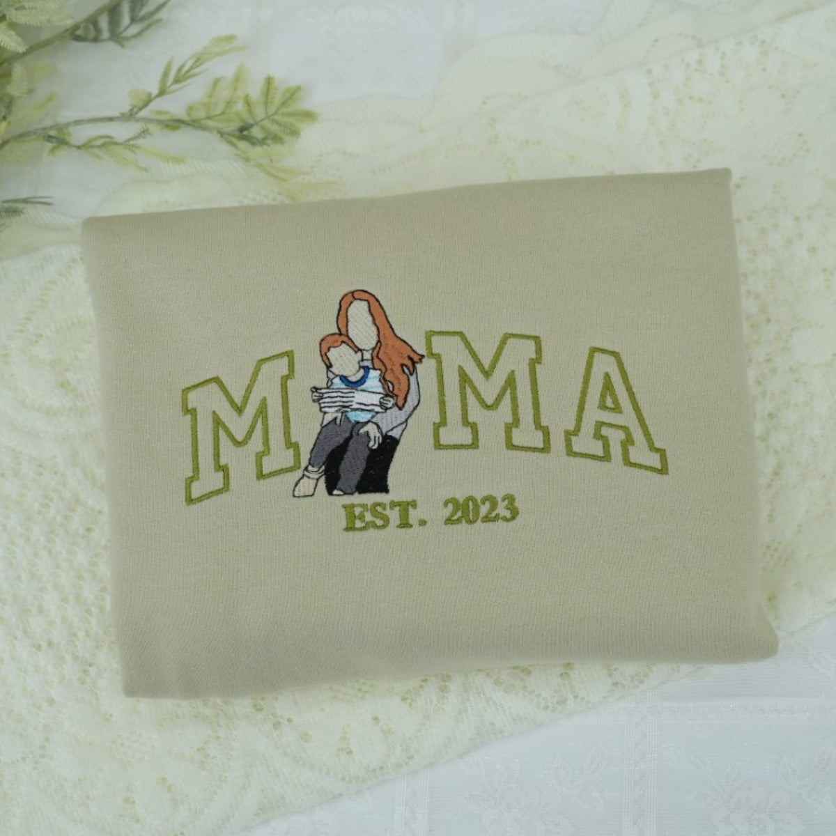 Custom Mama Embroidered Hoodies - Mother Child Sweatshirts - Personalized Mama Gift with Custom Year