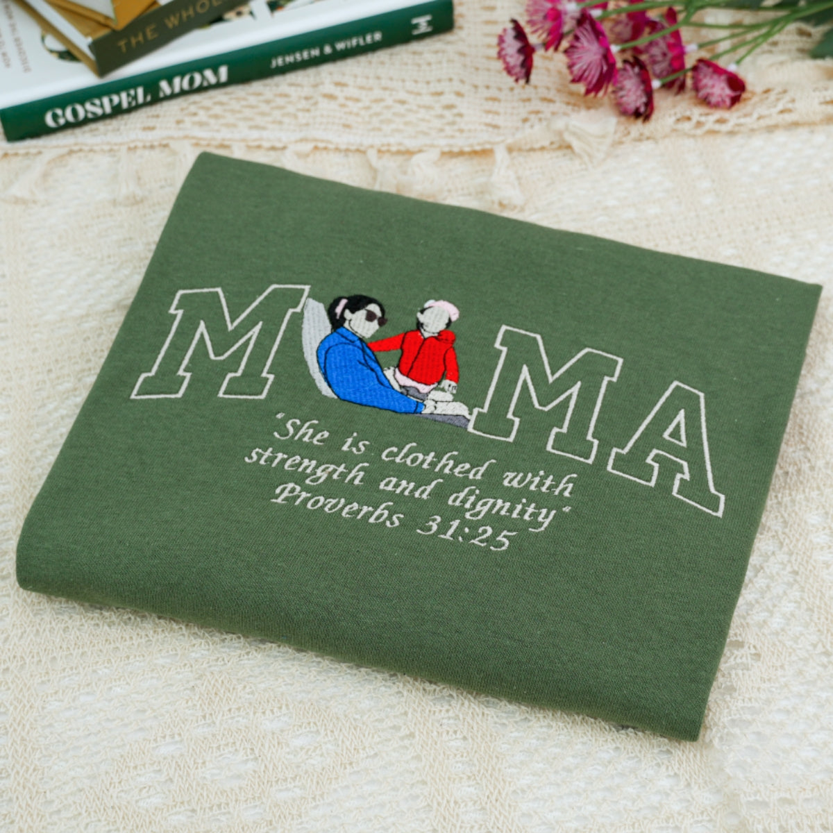 Custom Mama Embroidered Hoodies - Mother Child Sweatshirts - Personalized Mama Gift with Custom Year
