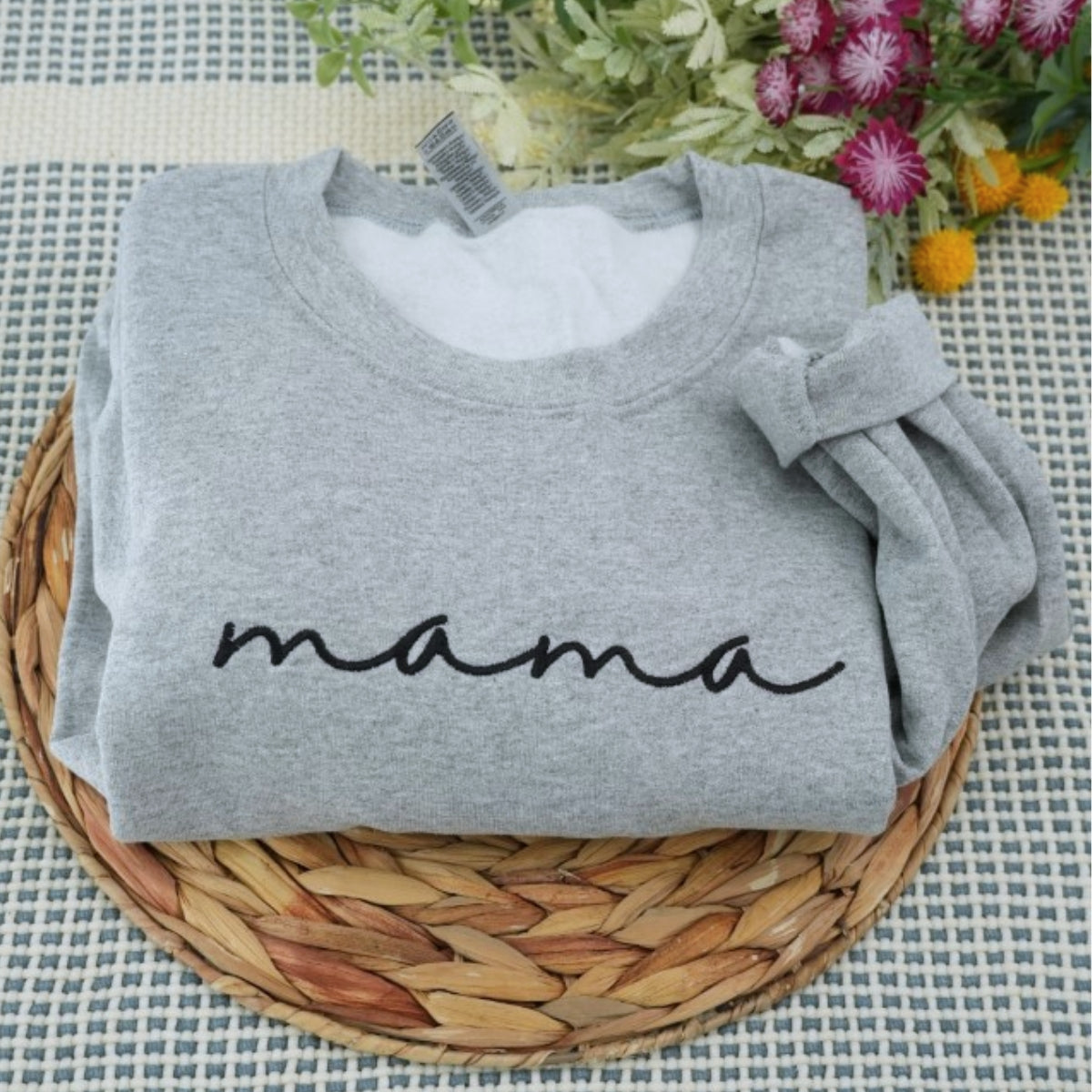 Minimalist Mama Custom Embroidered Hoodie - Script Personalized Sweatshirt - Perfect Mother's Day Gi
