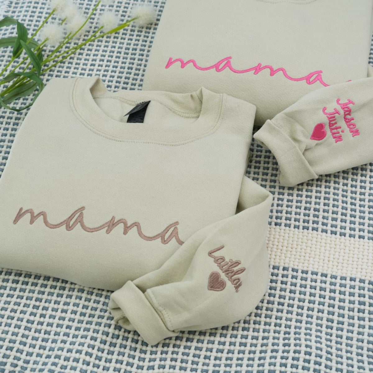 Minimalist Mama Custom Embroidered Hoodie - Script Personalized Sweatshirt - Perfect Mother's Day Gi