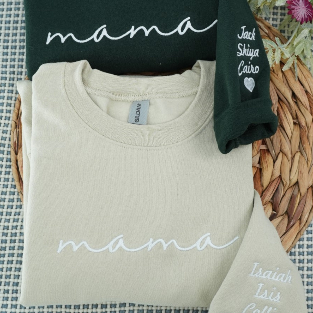 Minimalist Mama Custom Embroidered Hoodie - Script Personalized Sweatshirt - Perfect Mother's Day Gi