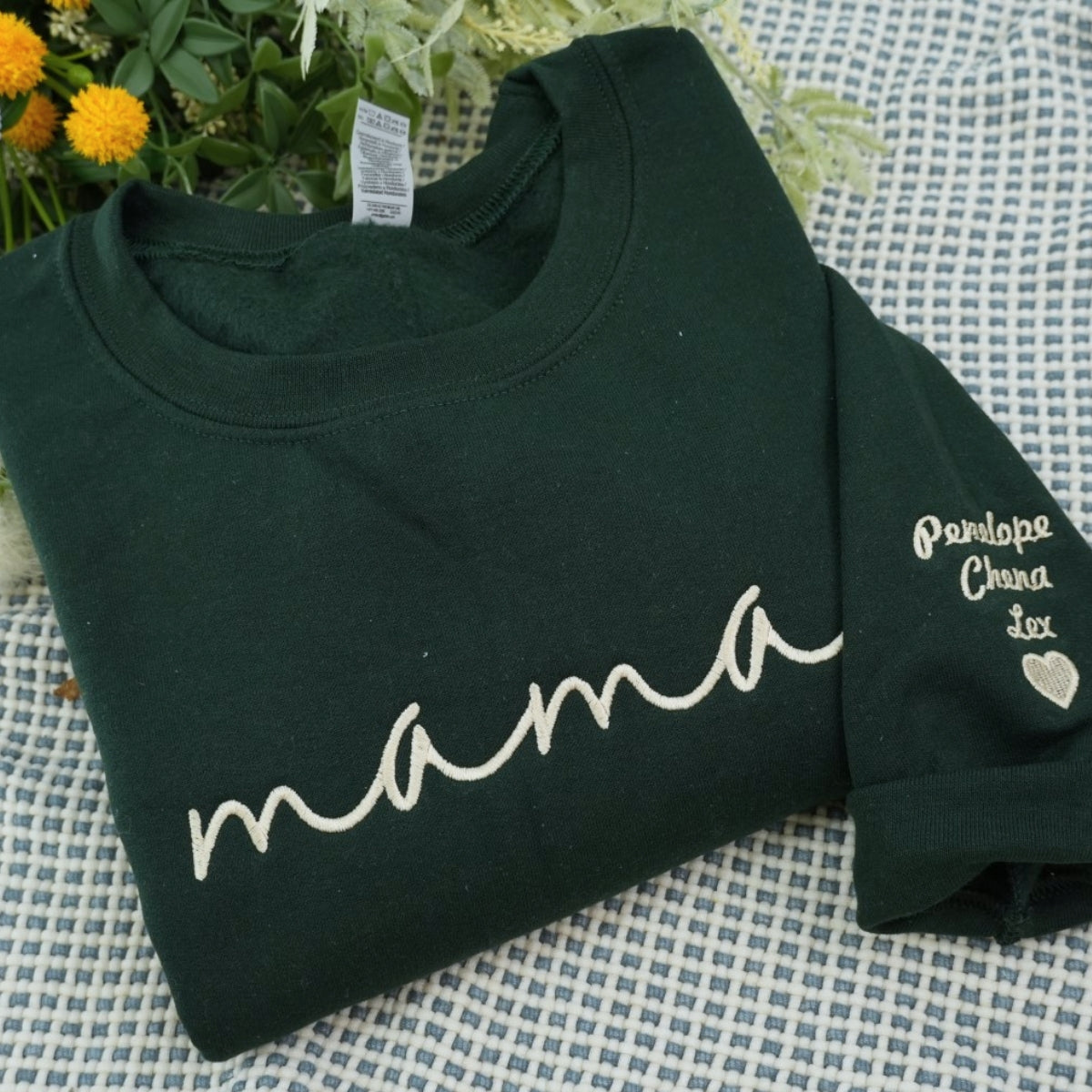 Minimalist Mama Custom Embroidered Hoodie - Script Personalized Sweatshirt - Perfect Mother's Day Gi