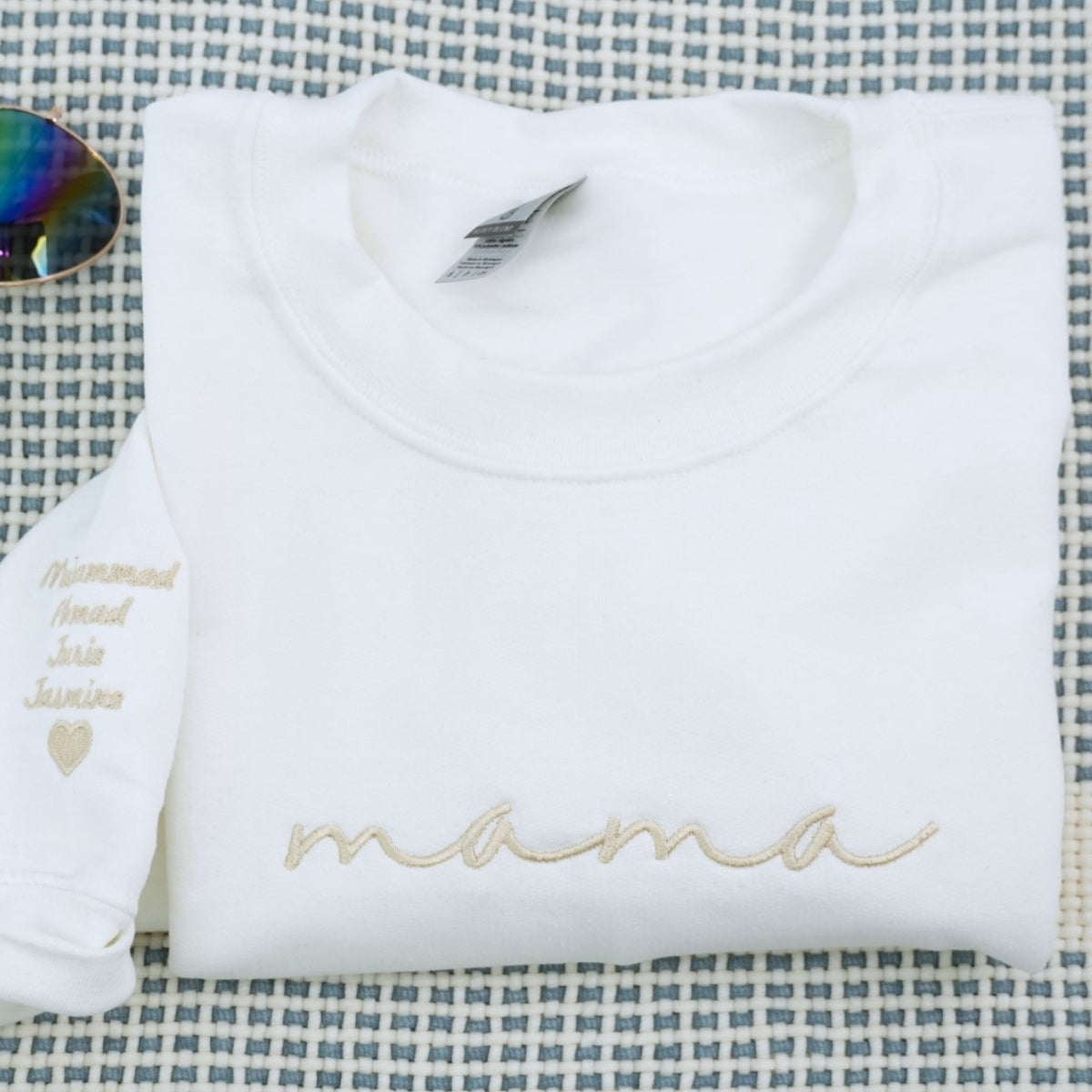 Minimalist Mama Custom Embroidered Hoodie - Script Personalized Sweatshirt - Perfect Mother's Day Gi