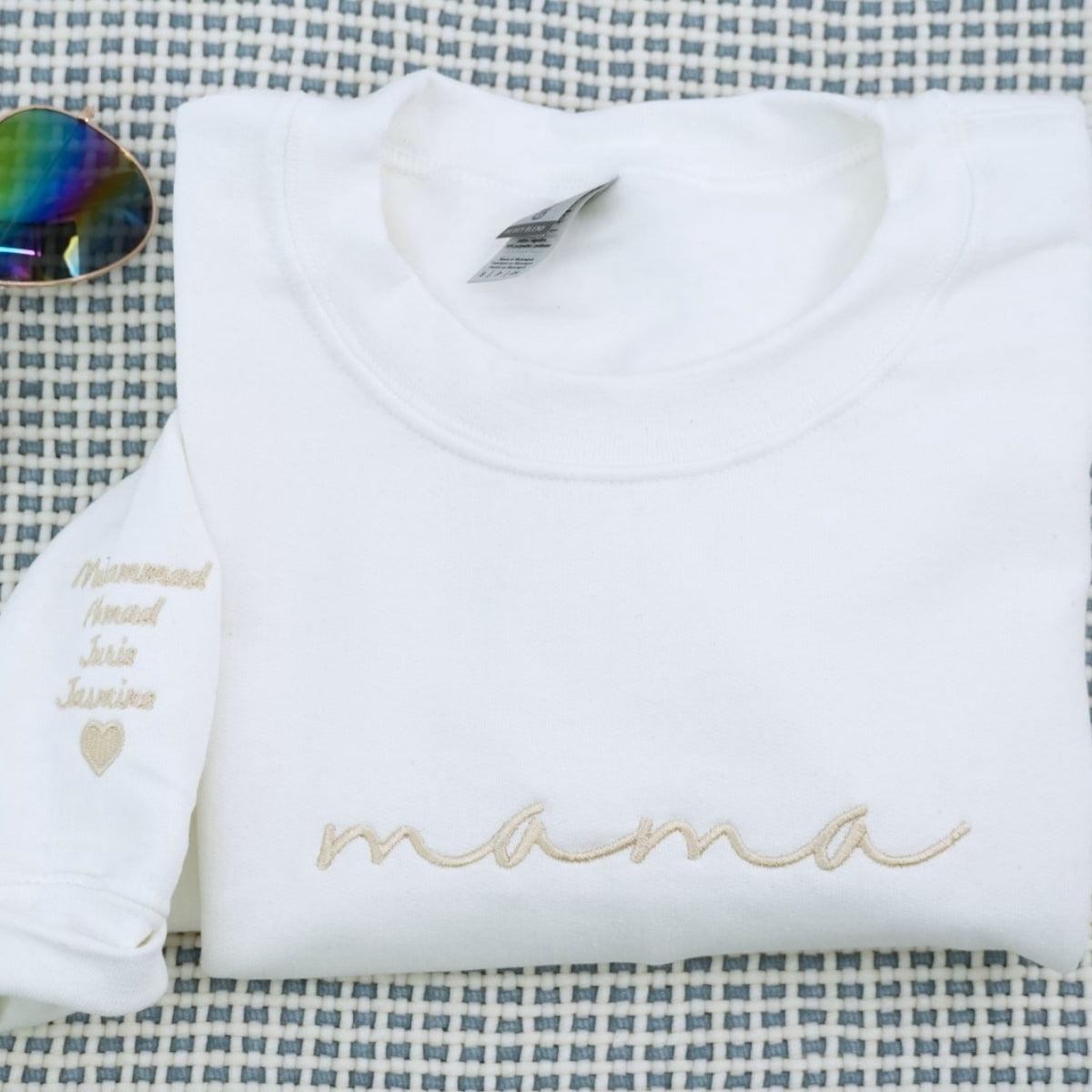 Purple Script Custom Embroidered Hoodie - Personalized Mama Sweatshirt with Kids Names - Gift for Mu