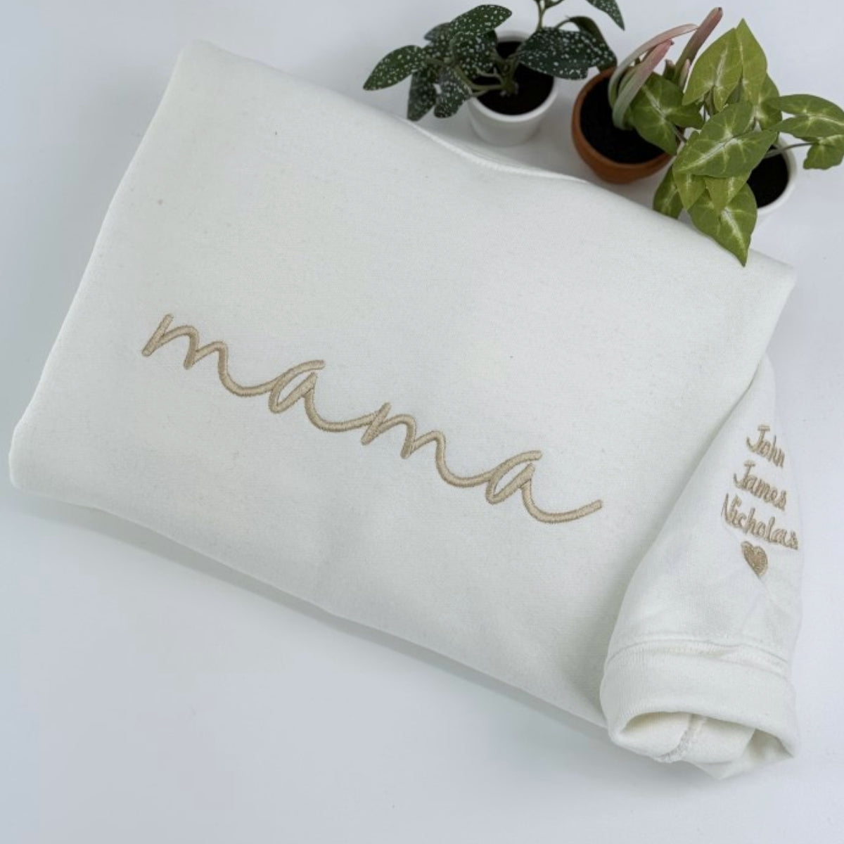 Purple Script Custom Embroidered Hoodie - Personalized Mama Sweatshirt with Kids Names - Gift for Mu