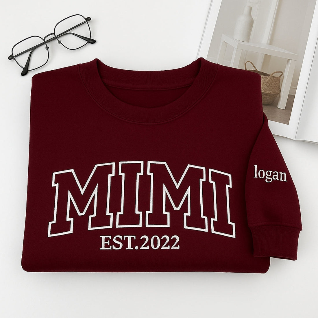 Varsity Mimi Custom Embroidered Hoodie - Personalized Grandma Sweatshirt - Perfect Grandmother Gift