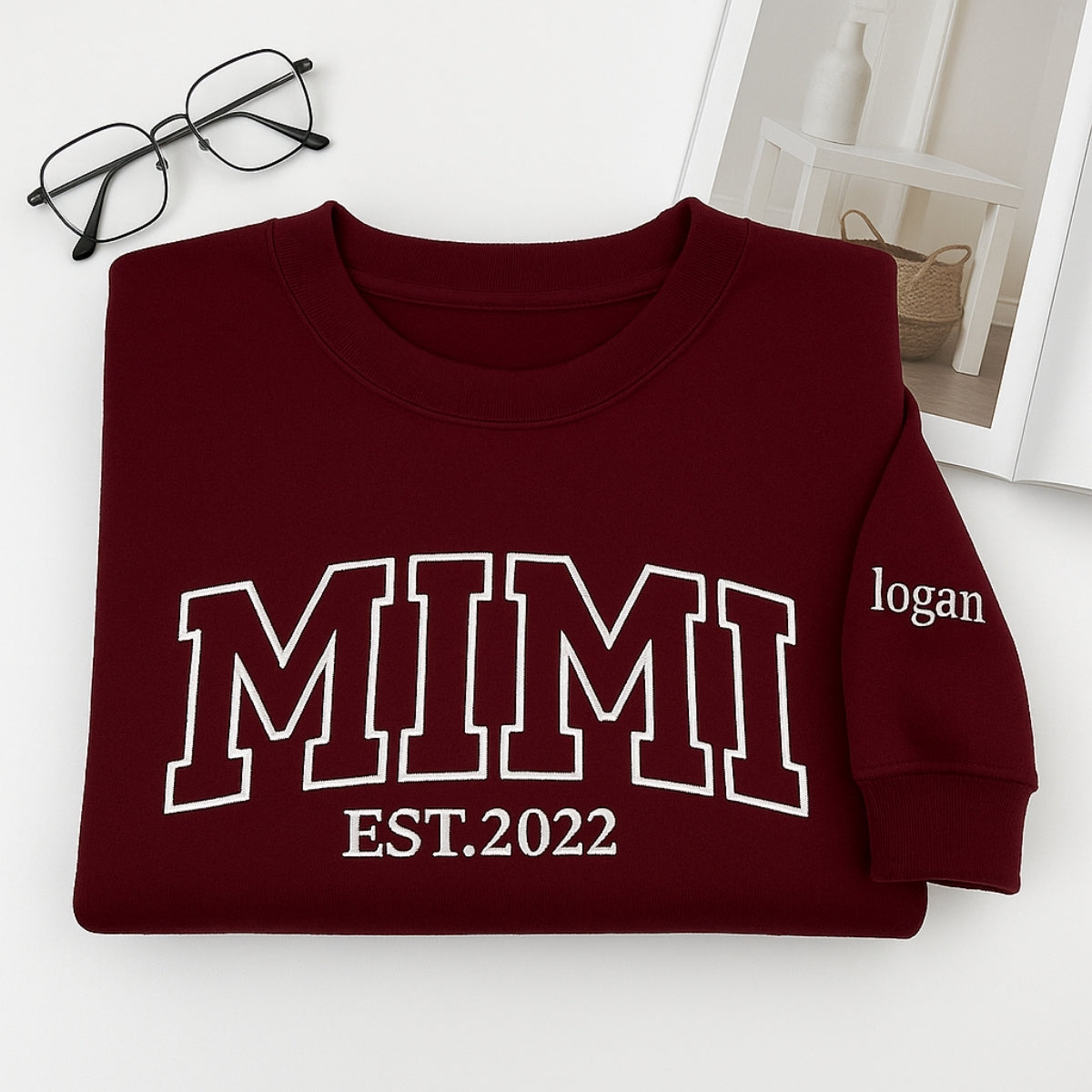 Varsity Mimi Custom Embroidered Hoodie - Personalized Grandma Sweatshirt - Perfect Grandmother Gift