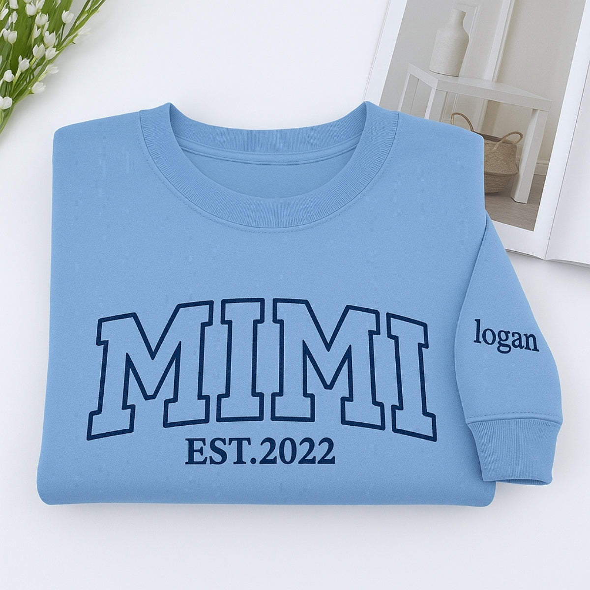 Varsity Mimi Custom Embroidered Hoodie - Personalized Grandma Sweatshirt - Perfect Grandmother Gift