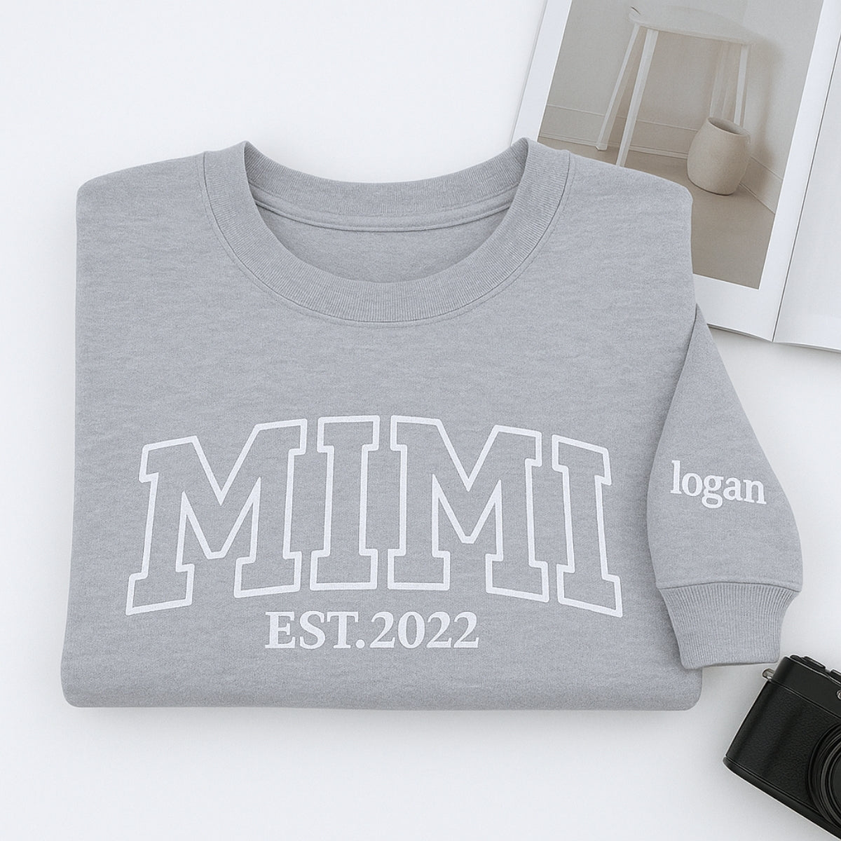 Varsity Mimi Custom Embroidered Hoodie - Personalized Grandma Sweatshirt - Perfect Grandmother Gift