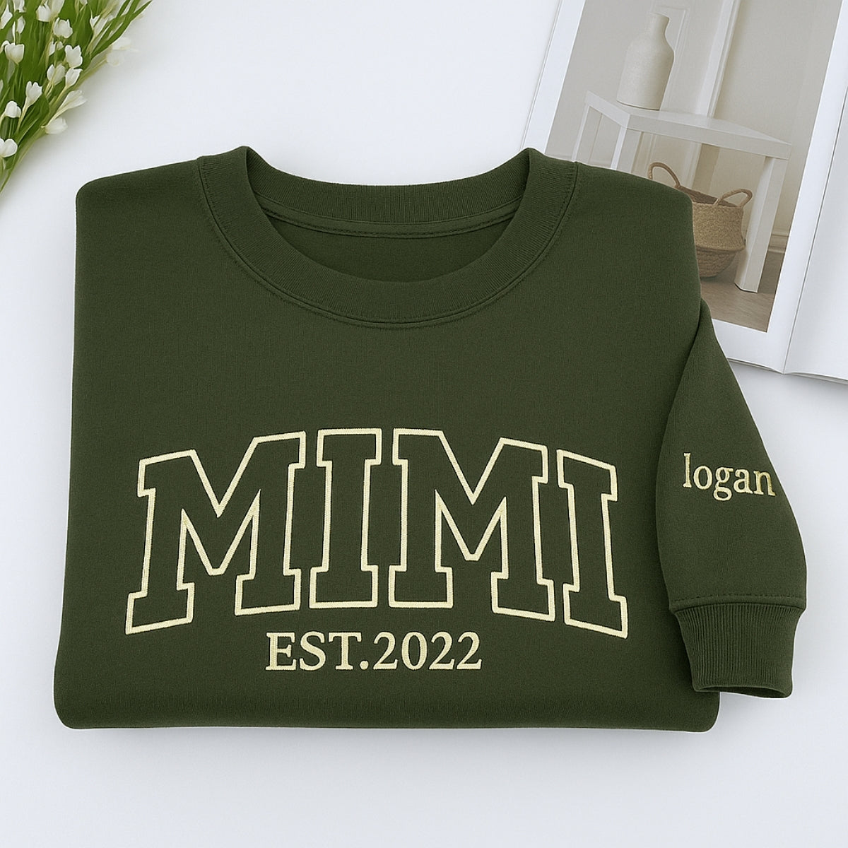 Varsity Mimi Custom Embroidered Hoodie - Personalized Grandma Sweatshirt - Perfect Grandmother Gift