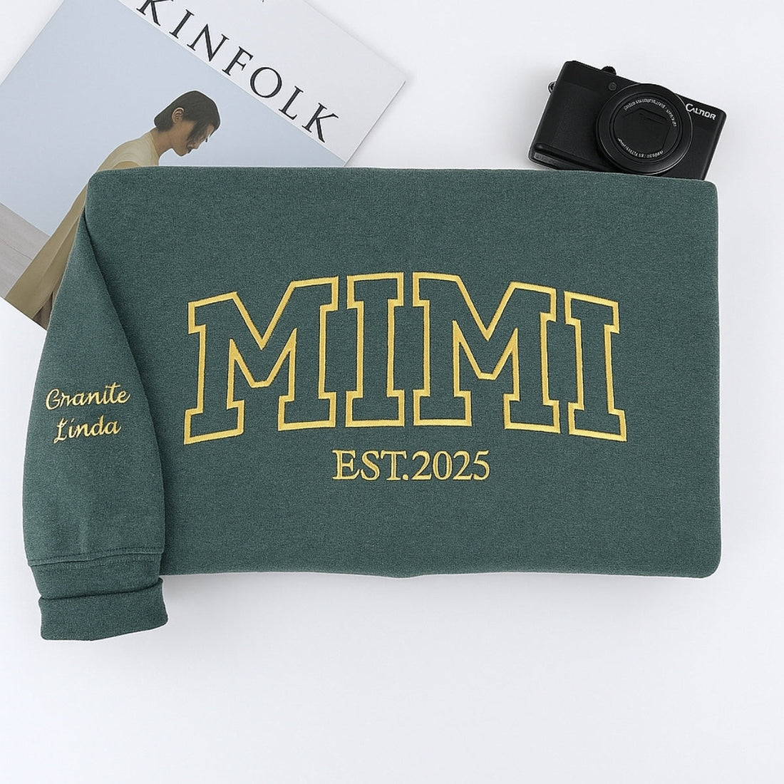 Varsity Mimi Custom Embroidered Hoodie - Personalized Grandma Sweatshirt with EST Year & Names