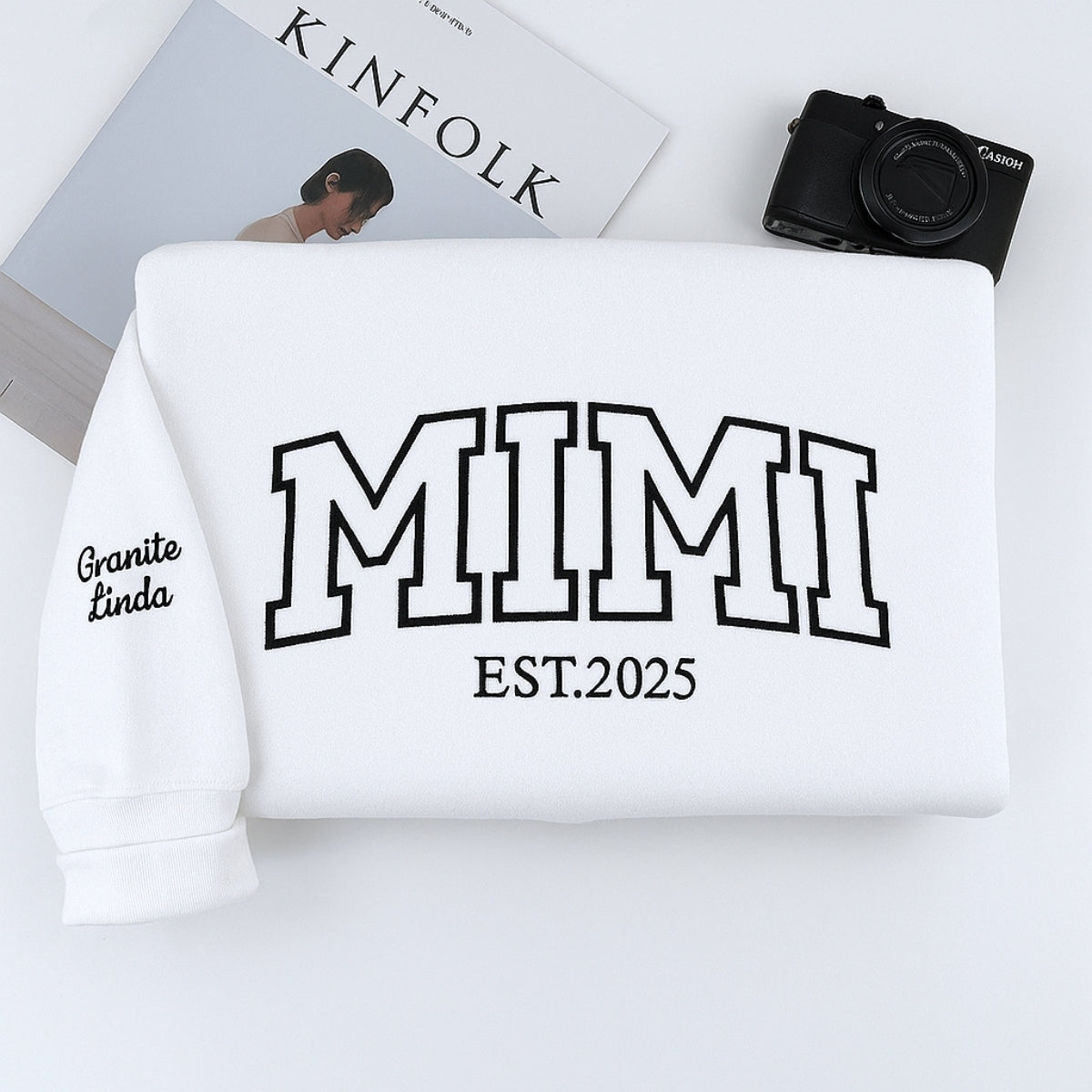 Varsity Mimi Custom Embroidered Hoodie - Personalized Grandma Sweatshirt with EST Year & Names