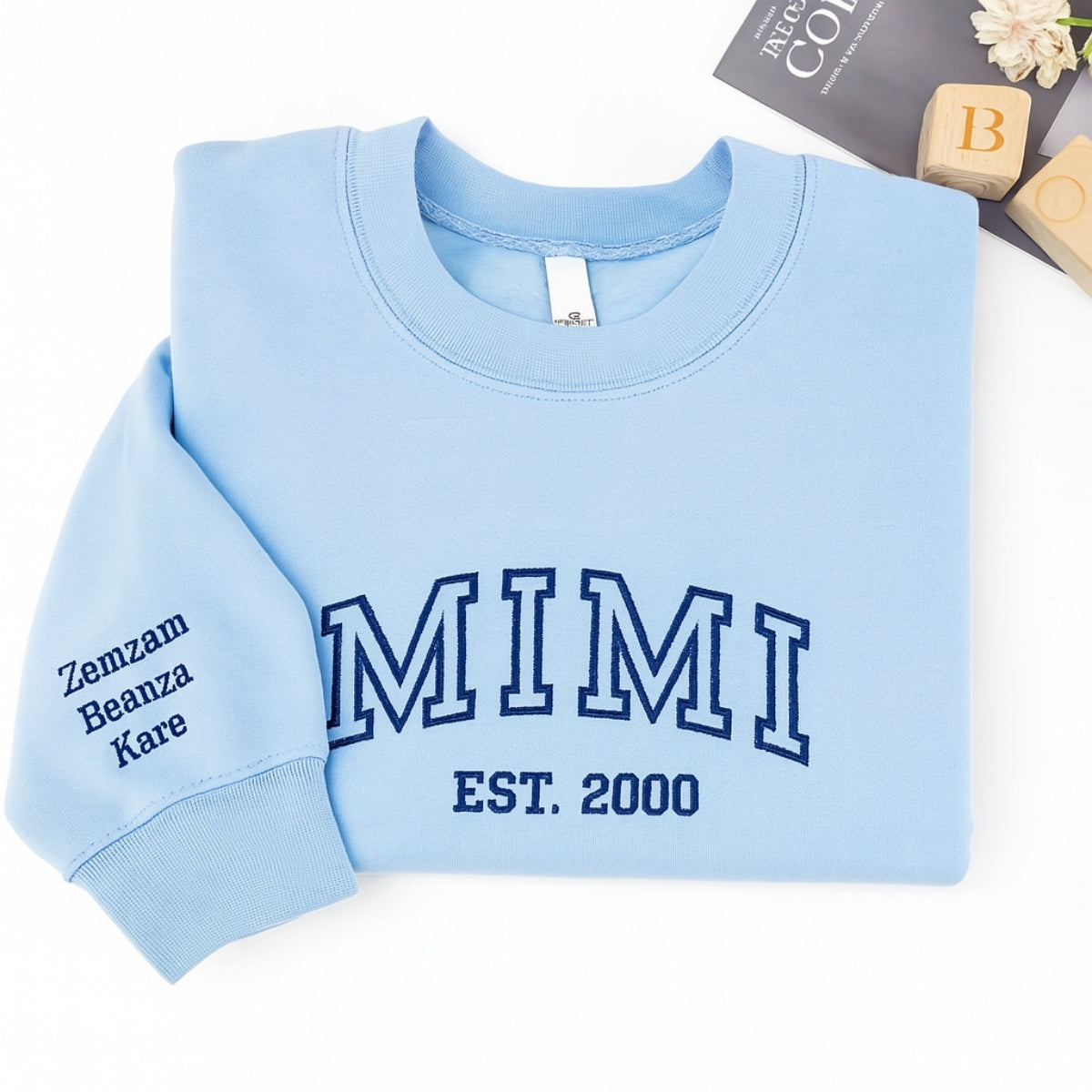 Varsity Mimi Custom Embroidered Hoodie - Personalized Grandma Sweatshirt with EST Year & Names