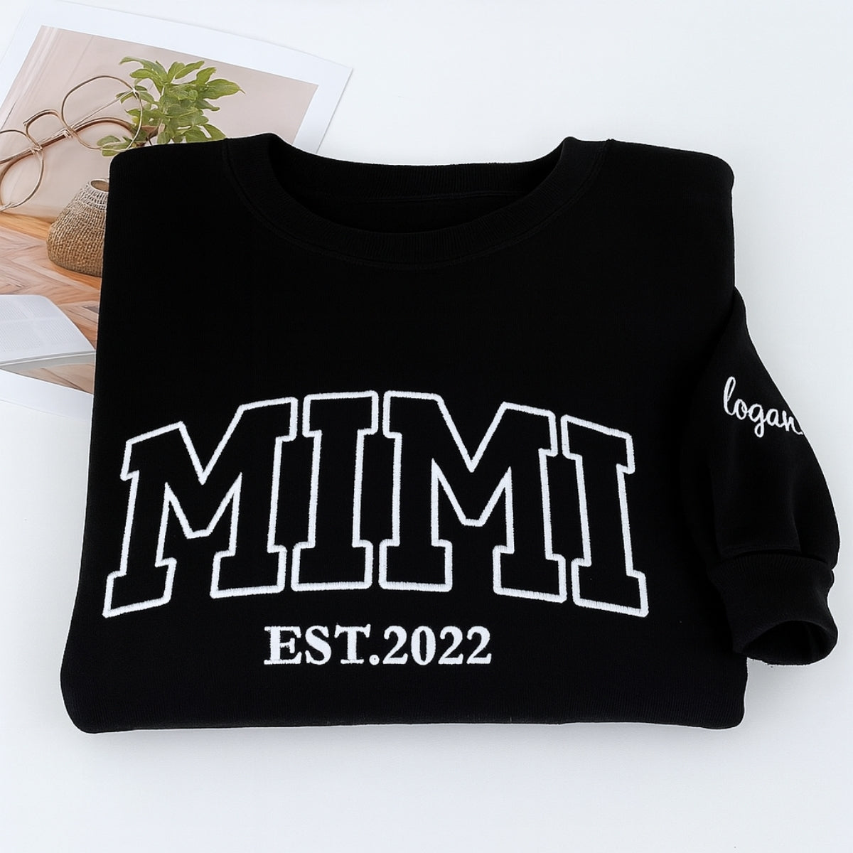 Varsity Mimi Custom Embroidered Sweatshirt - Personalized Grandma Crewneck with EST Year & Names - G