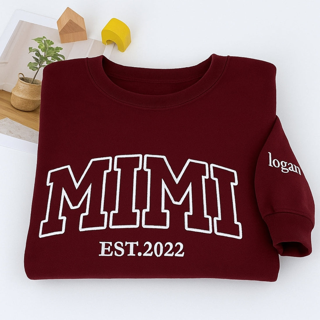 Varsity Mimi Custom Embroidered Sweatshirt - Personalized Grandma Crewneck with EST Year & Names - G