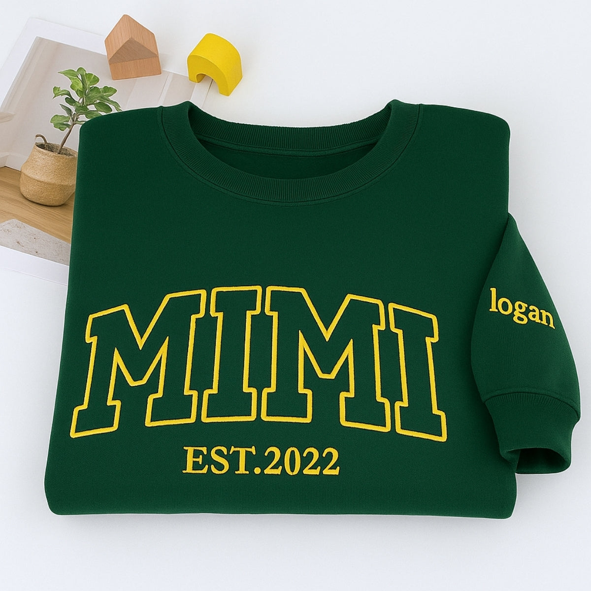 Varsity Mimi Custom Embroidered Sweatshirt - Personalized Grandma Crewneck with EST Year & Names - G