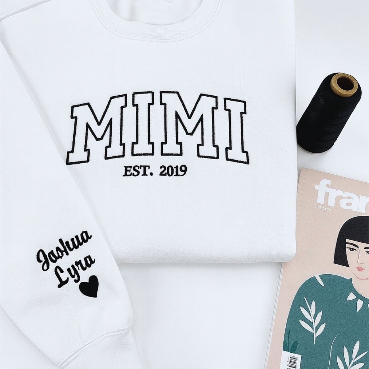 Varsity Mimi Custom Embroidered Sweatshirt - Personalized Grandma Crewneck with EST Year & Names - G