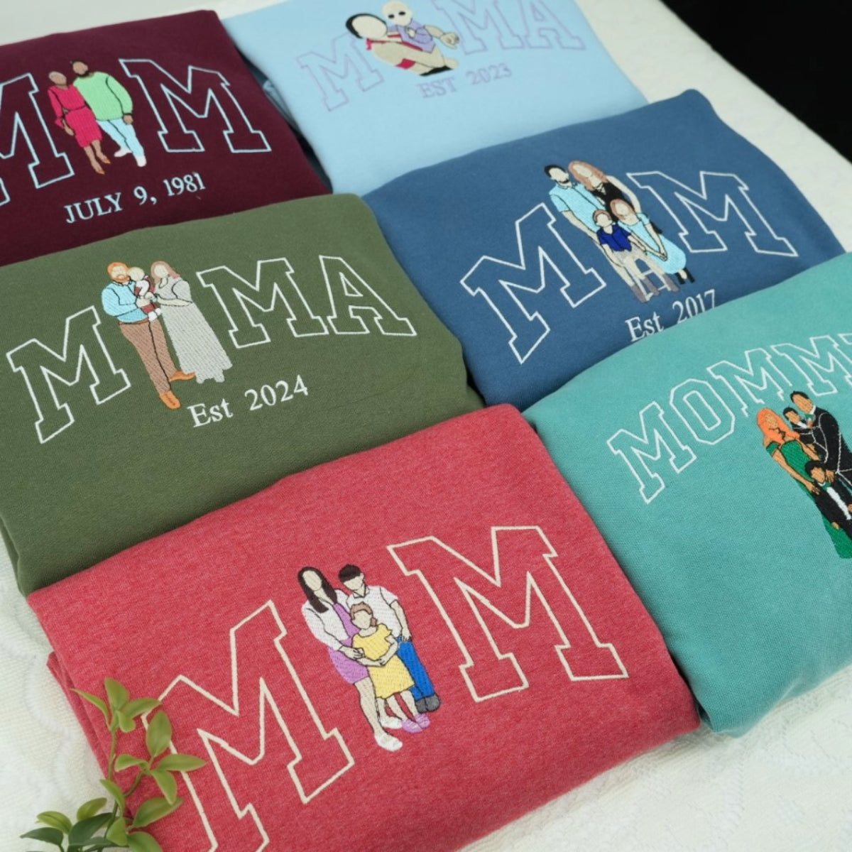 Multi Child Family Custom Embroidered Hoodie - Personalized Mom Sweatshirt with Kids Names - New Mot