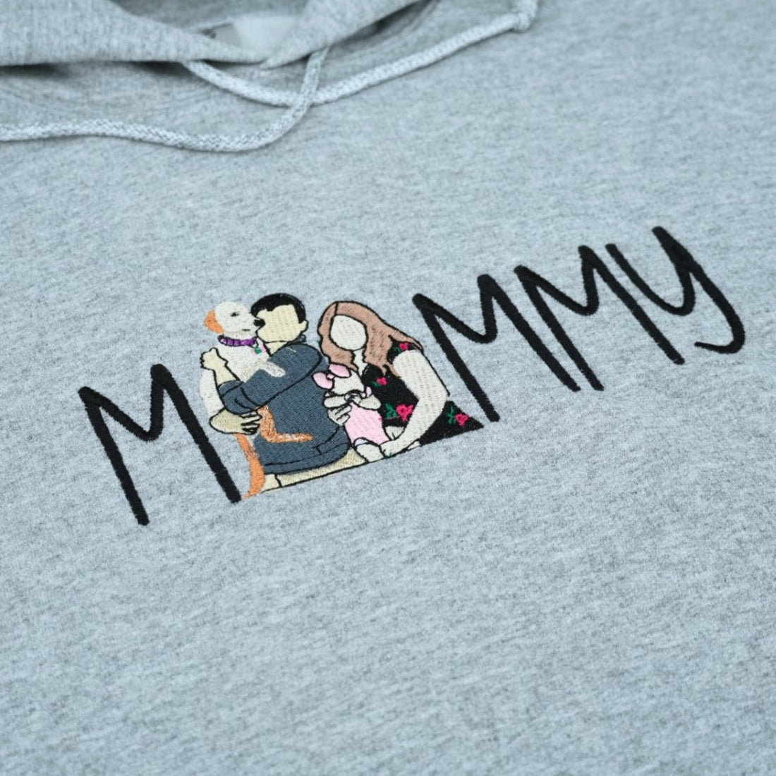 Family Script Custom Embroidered Hoodie - Personalized Mommy Sweatshirt - Perfect Mother Gift