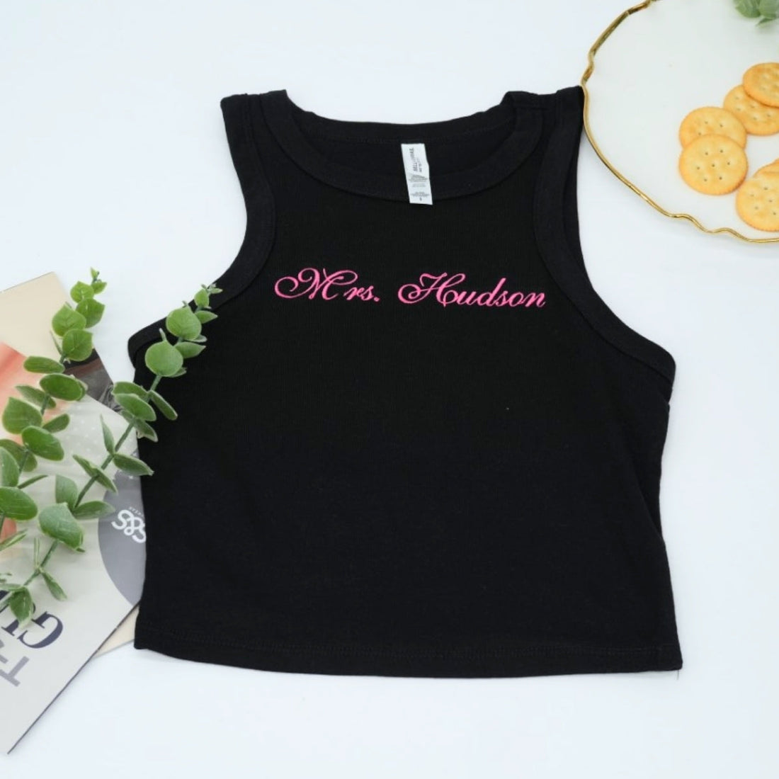 Mrs Custom Embroidered Tank Top - Personalized Bride Pajamas - Bridal Shower Gift