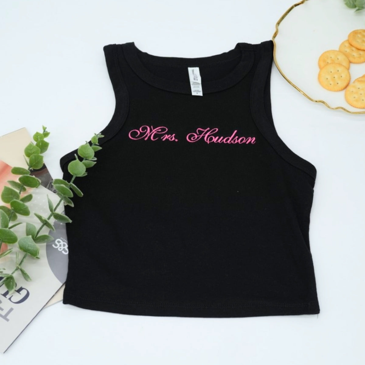 Mrs Custom Embroidered Tank Top - Personalized Bride Pajamas - Bridal Shower Gift