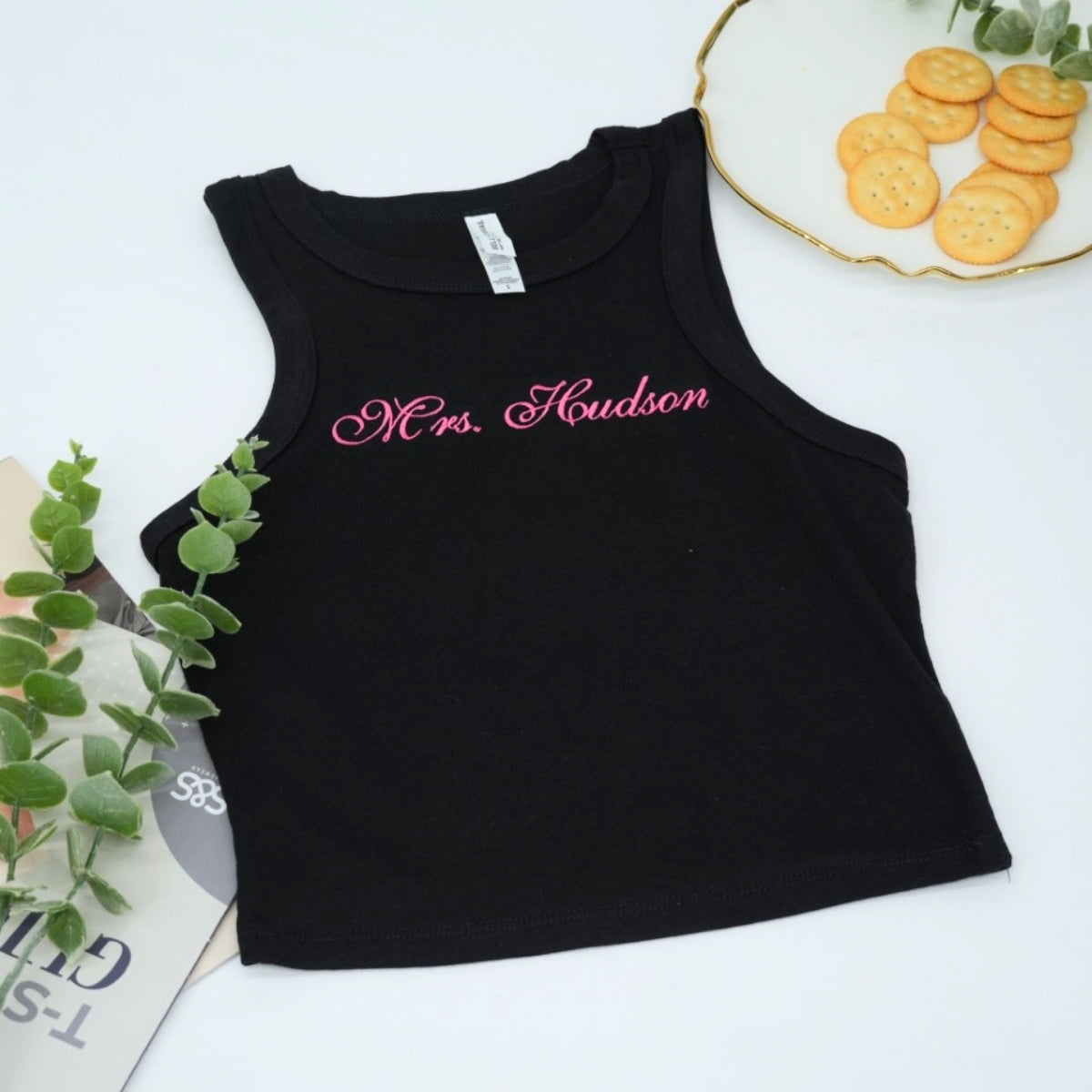 Mrs Custom Embroidered Tank Top - Personalized Bride Pajamas - Bridal Shower Gift