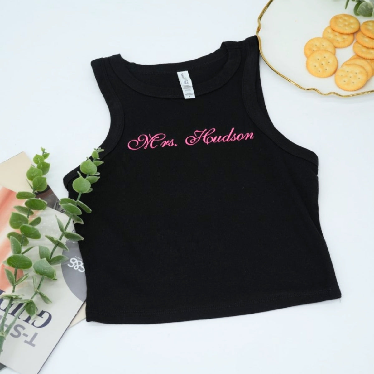 Mrs Custom Embroidered Tank Top - Personalized Bride Pajamas - Bridal Shower Gift