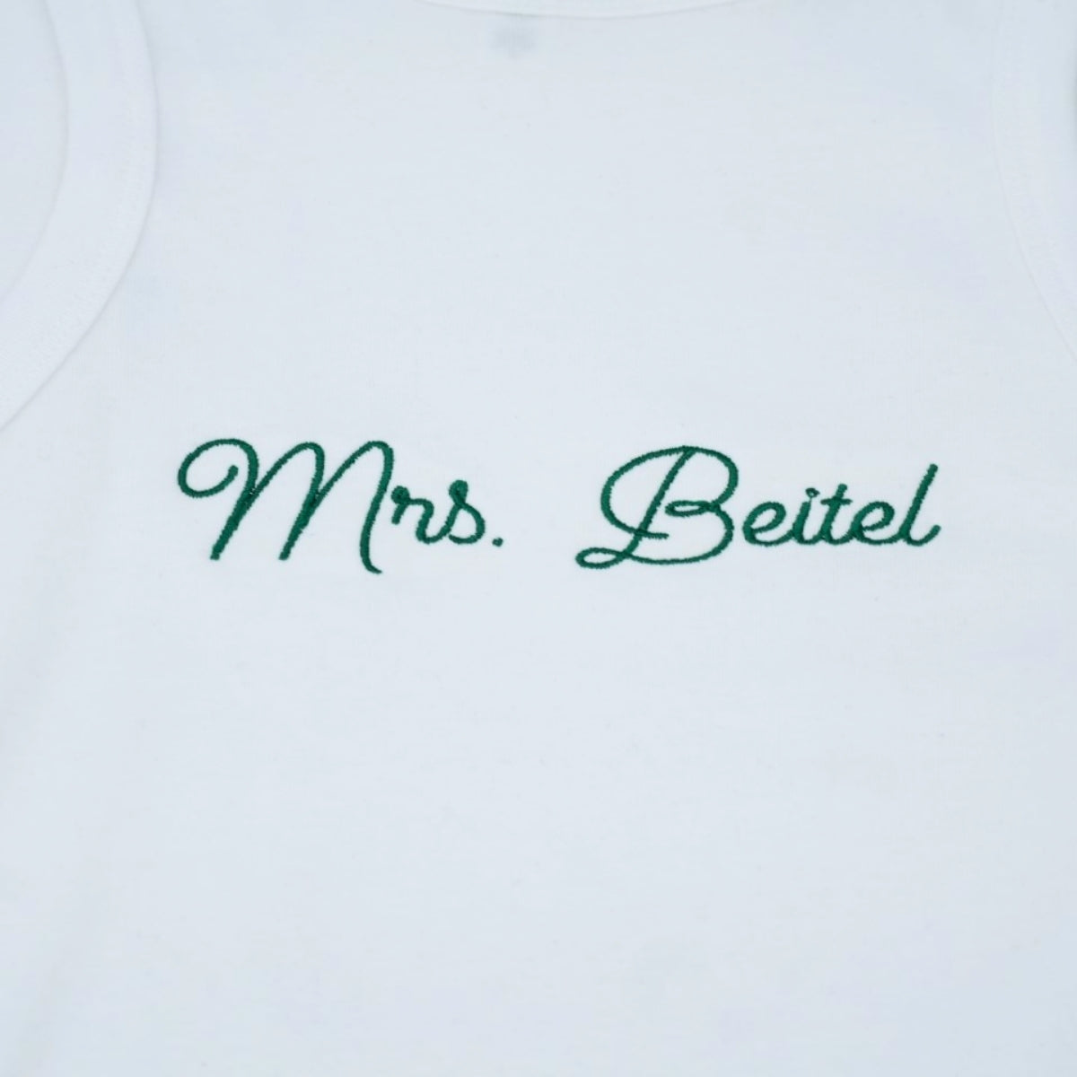 Mrs Custom Embroidered Tank Top - Personalized Bride Pajamas - Bridal Shower Gift