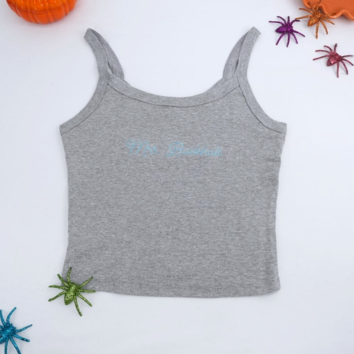 Mrs Custom Embroidered Tank Top - Personalized Wife Tank - Anniversary Valentine's Gift