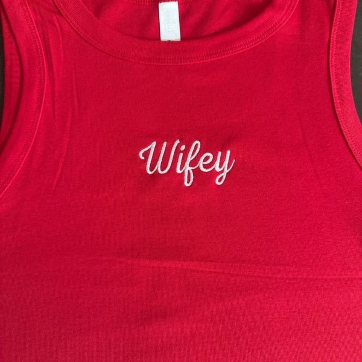 Mrs Custom Embroidered Tank Top - Personalized Wife Tank - Anniversary Honeymoon Gift
