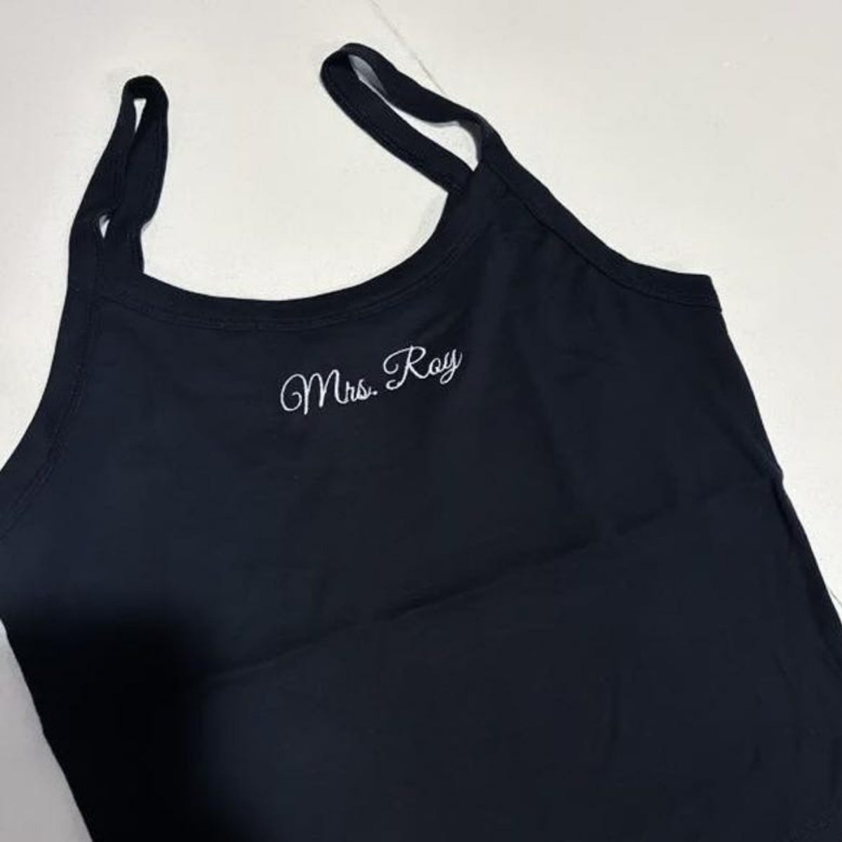 Mrs Custom Embroidered Tank Top - Personalized Wife Tank - Anniversary Honeymoon Gift