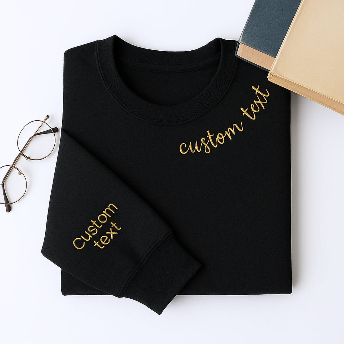 Custom Text Embroidered Sweatshirt - Personalized Script Pullover - Elegant Name Gift