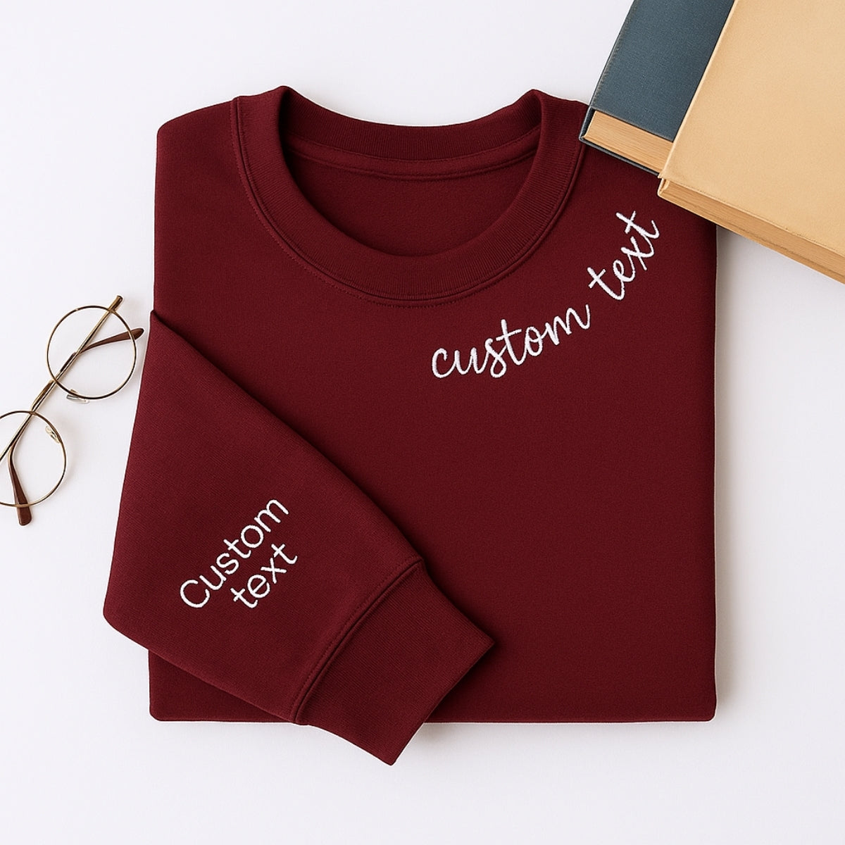 Custom Text Embroidered Sweatshirt - Personalized Script Pullover - Elegant Name Gift