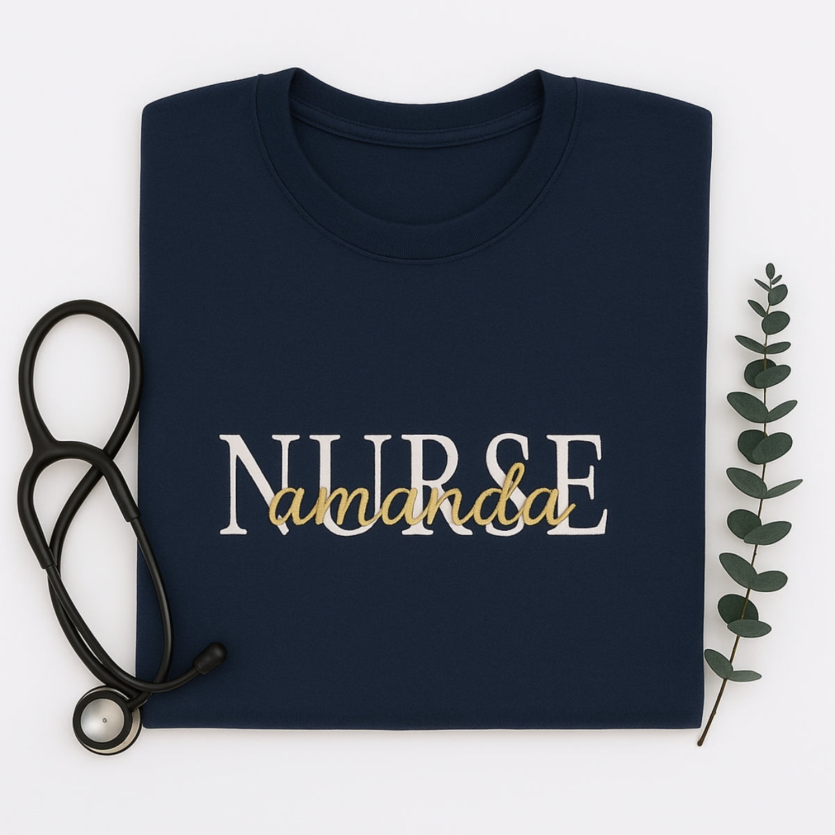 Custom Embroidered Nurse Hoodie - Personalized Healthcare Sweatshirt - Nurse Appreciation Gift